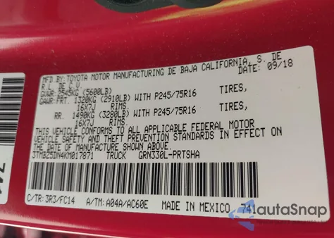 2019 Toyota Tacoma Double Cab/Sr5/Trd Sport z USA, uszkodzony, nr VIN 3TMBZ5DN4KM017871